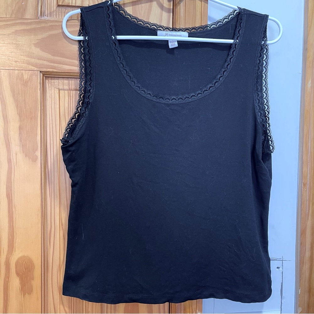JM Collection Women’s Lace Trimmed Tank Top